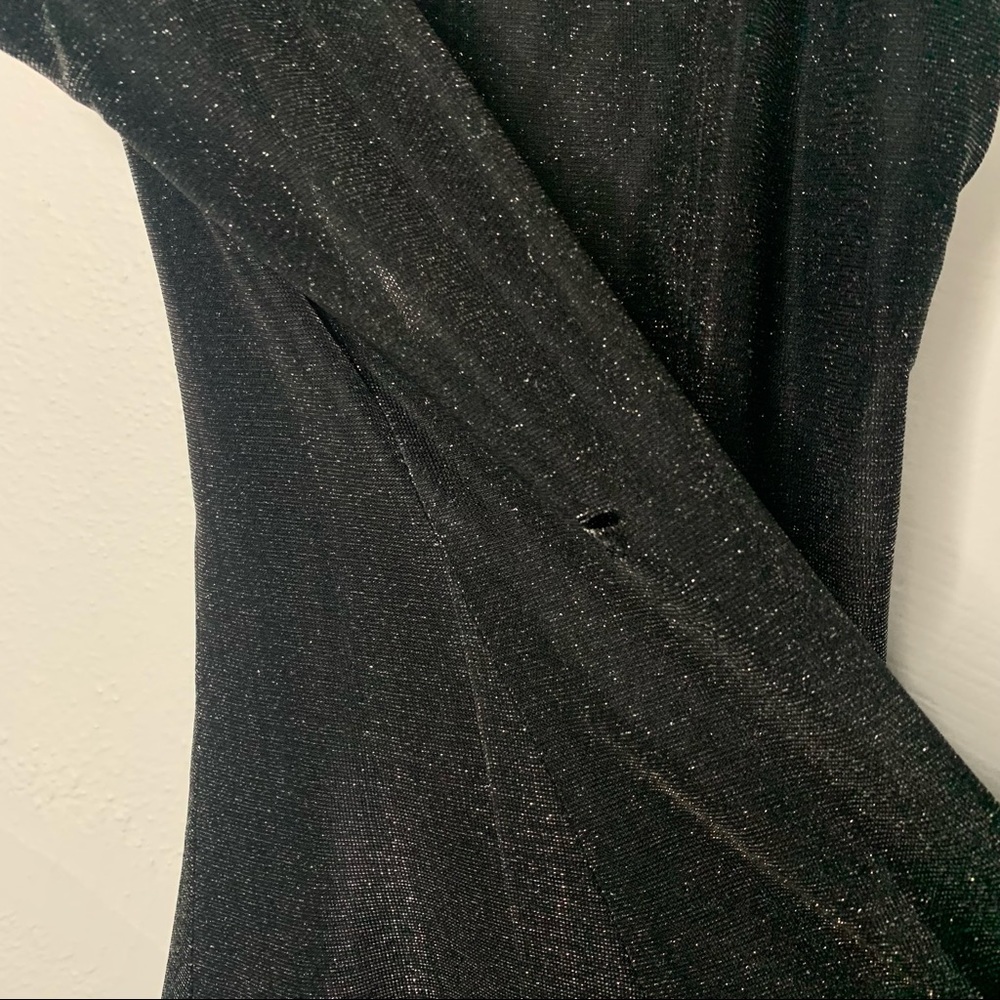 Maurices | Black/Silver Metallic Fitted Party Dress - Small - Picture 6 of 10